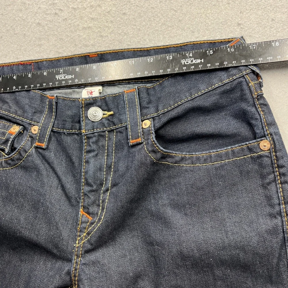 True Religion Jeans Mens 32x34 Dark Blue Section Skinny Stretch Denim World Tour